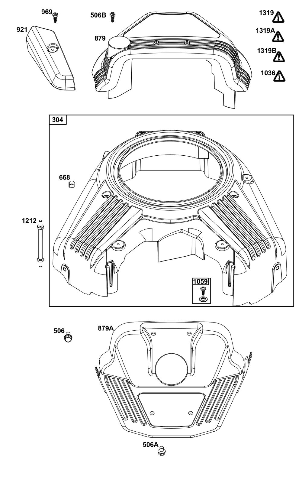 Blower Housing Group Diagram and Parts List for 61E877-0111-J1 400000 - 699999 Briggs and Stratton Engine